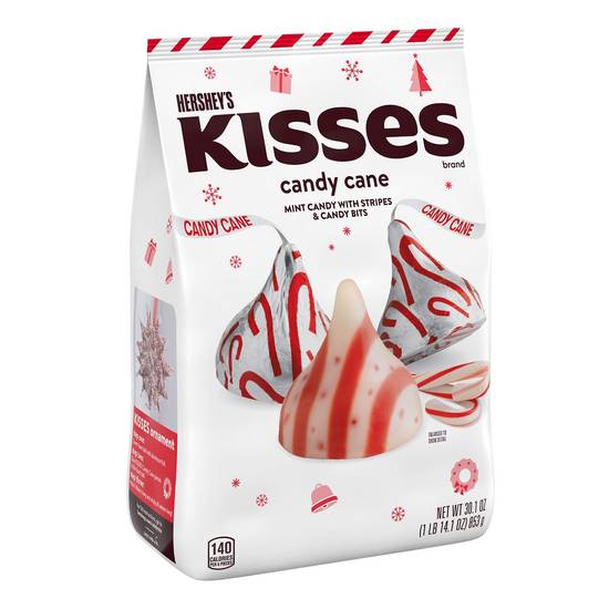 Order HERSHEY'S KISSES Candy Cane Mint With Stripes and Candy Bits Candy, Christmas, 30.1 oz, Bulk Bag food online from Cvs store, LODI on bringmethat.com