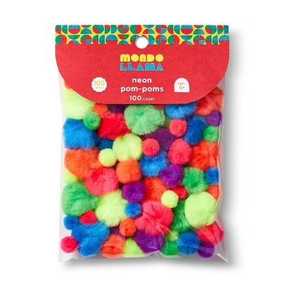 100ct Neon Pom-Poms - Mondo Llama™