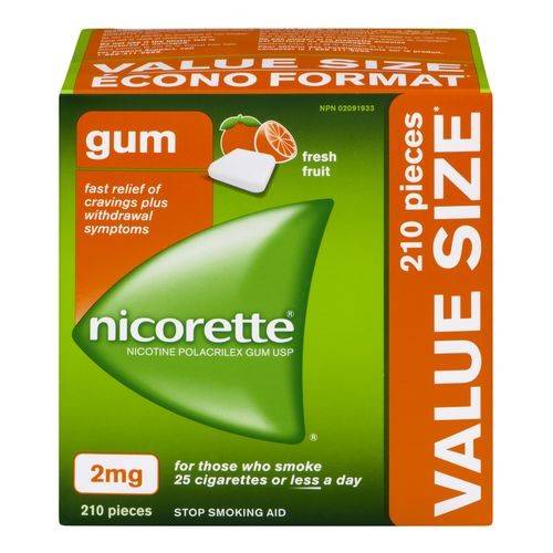 Nicorette Nicotine Polacrilex Gum Usp Fresh Fruit (210 count)