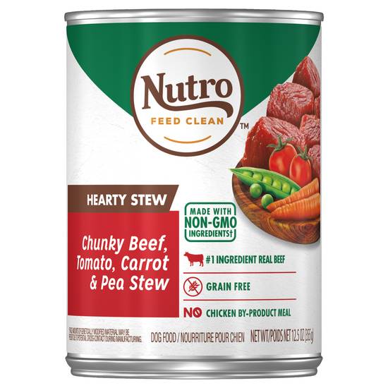 Nutro Hearty Stew Chunky Beef, Tomato, Carrot & Pea Stew Adult Dog Food (12.5 oz)