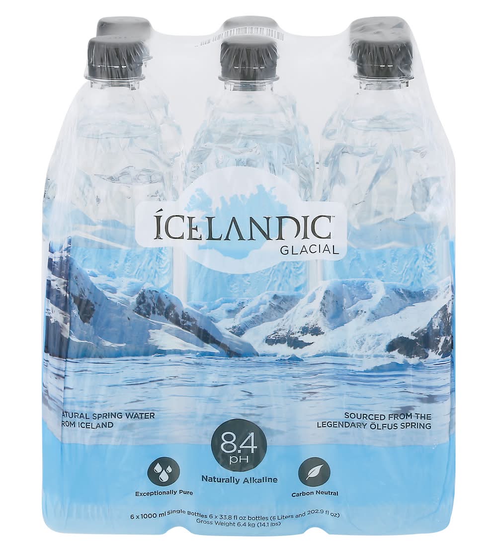 Icelandic Iceland Natural Spring Water (6 x 33.8 fl oz)