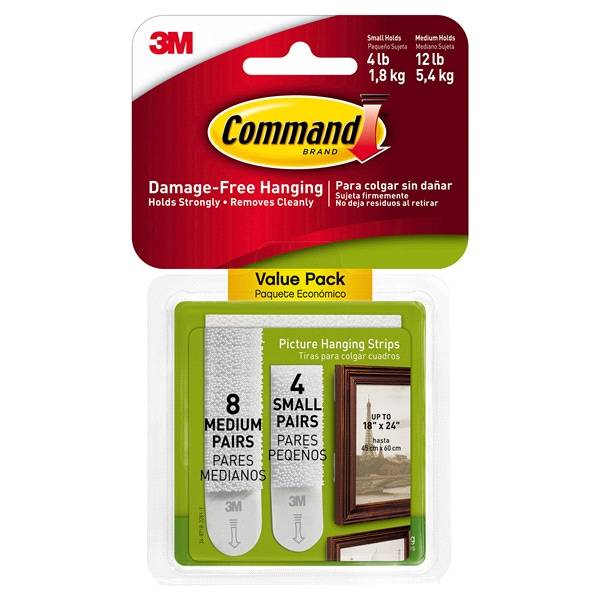 Command Medium Picture Hanging Strips White