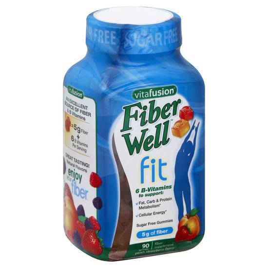 Vitafusion Fiber Well Peach Raspberry & Berry Flavor Fit Gummies (90 ct)