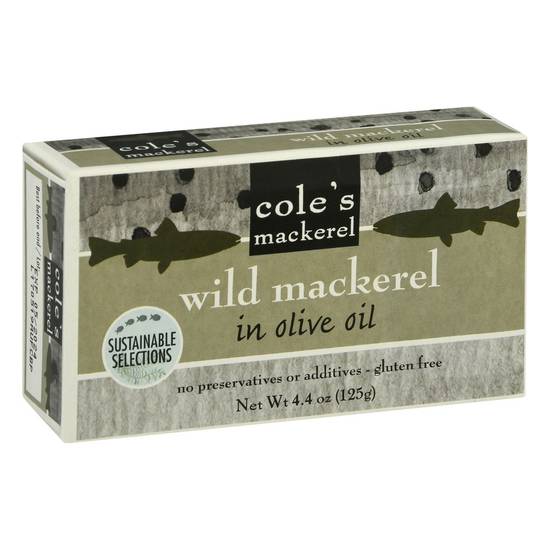 Gluten Free Wild Mackerel in Olive Oil Cole's 4.4 oz