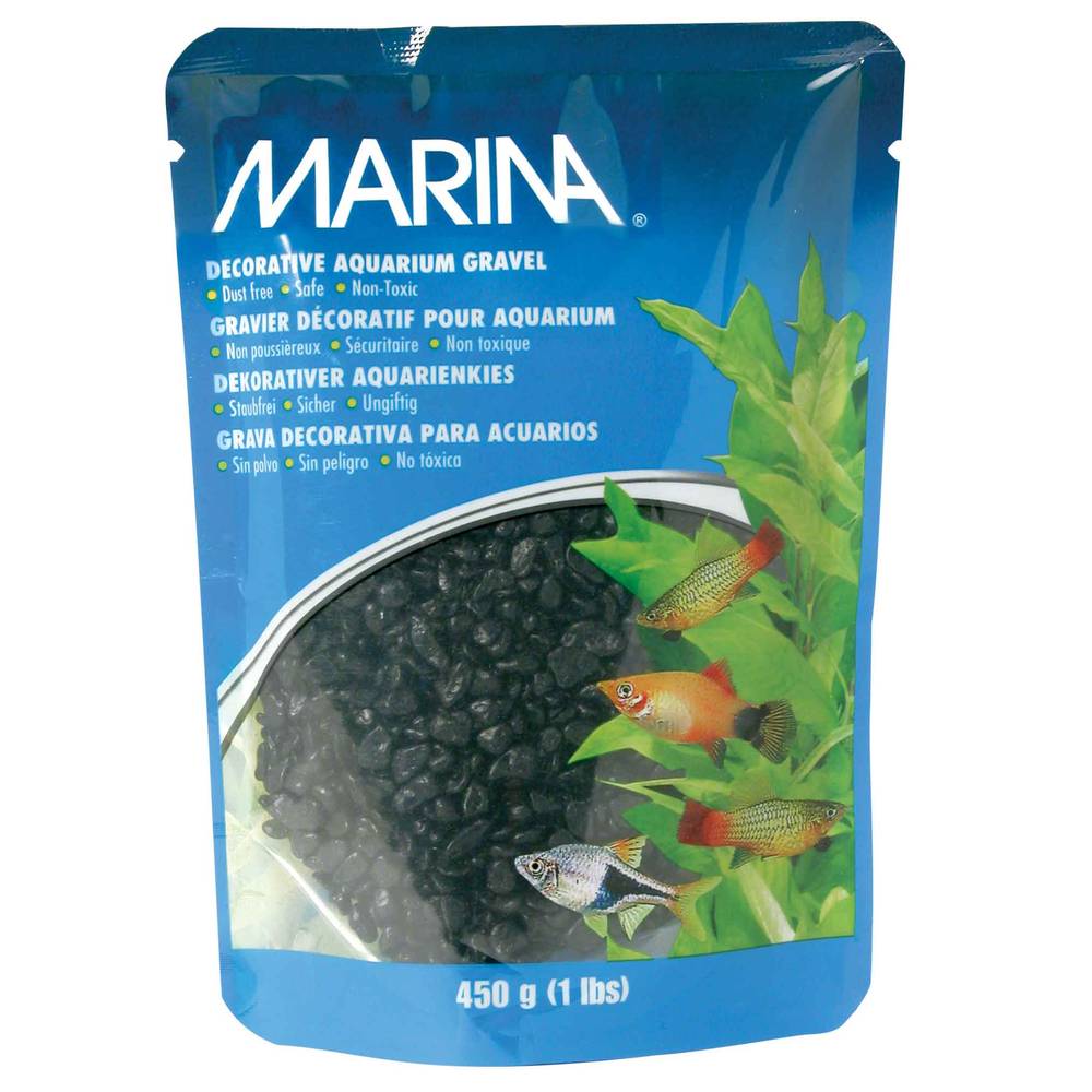 Marina Decorative Aquarium Gravel, Black (450 g)