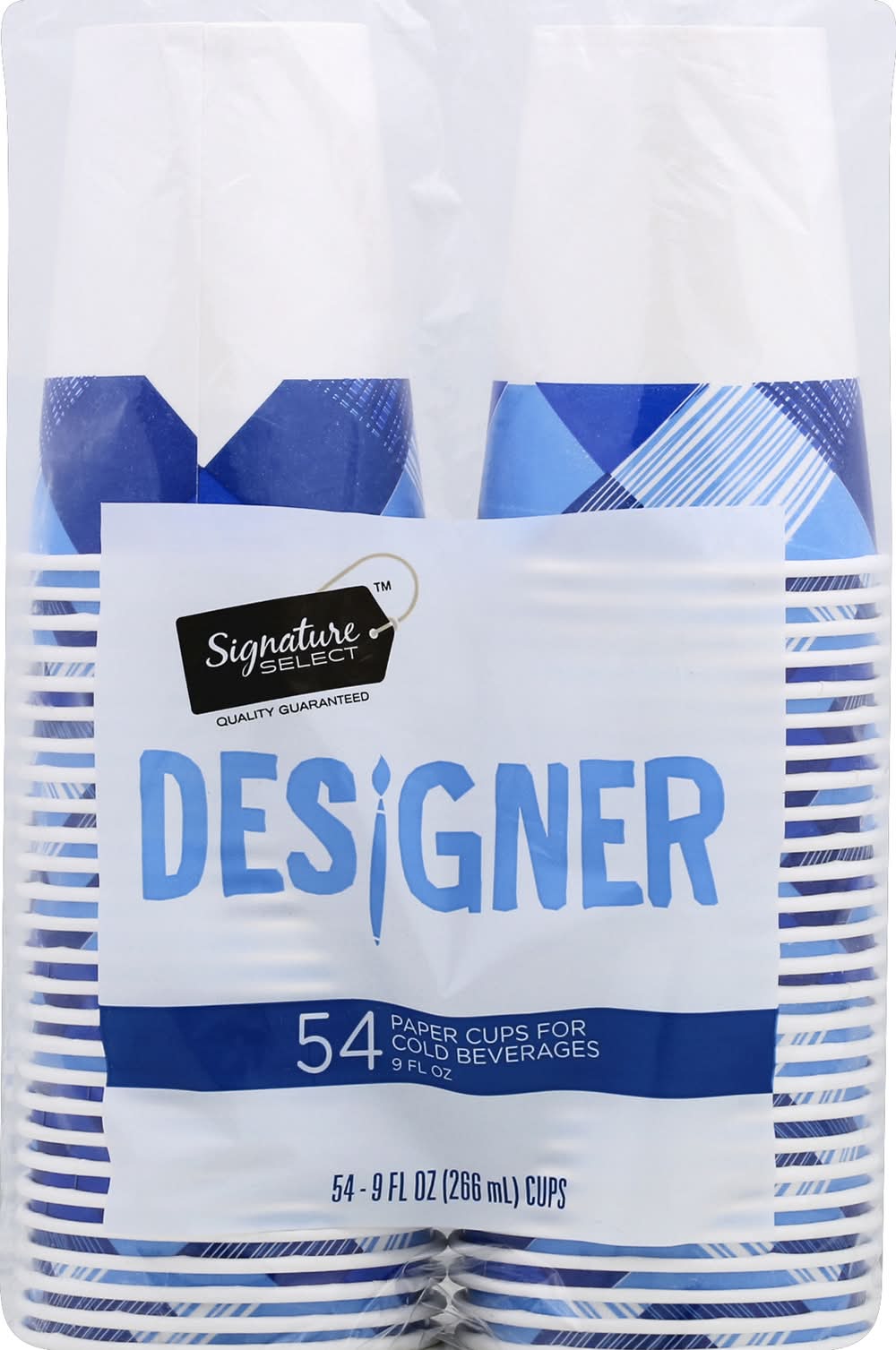 Signature Select Designer Cold Drink Paper Cups 9 fl oz (54 ct)