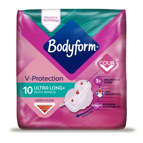 Bodyform Cour-V Ultra Long Sanitary Towels Wing 10 pack