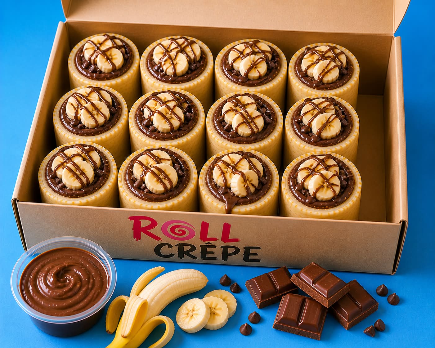 Banane, Chocolat Roll ( 12 pièces)