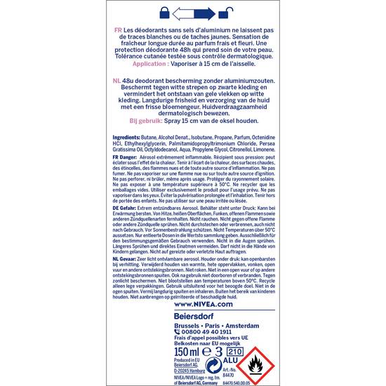 Nivea - Déodorant bille femme  anti-transpirant 48h pure invisible (50ml)