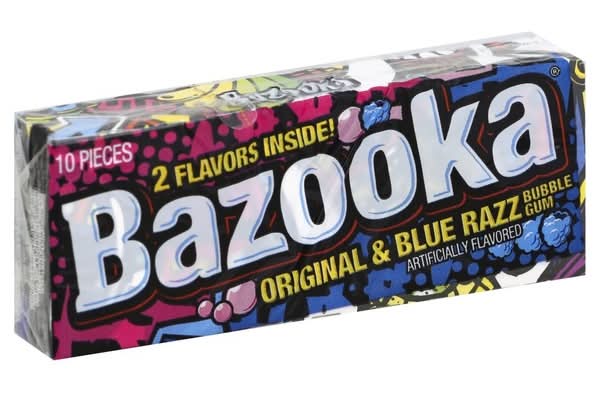 Bazooka® Original & Blue Razz Bubble Gum - 10 Pieces