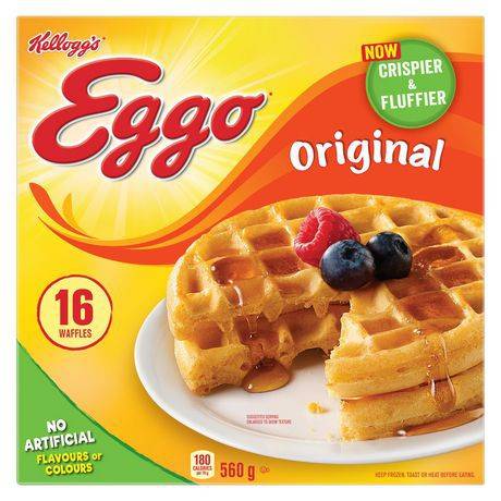 Eggo kellogg's eggo* original waffles, 16 count, 560g - original waffles (560 g)