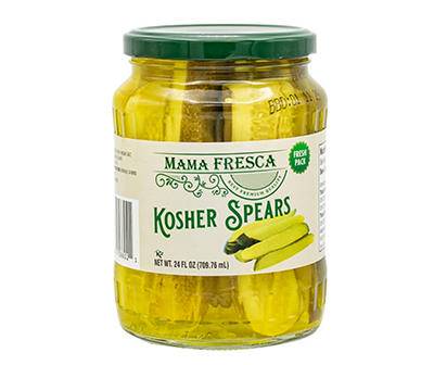 Mama Fresca Kosher Pickle Spears, 24 Oz.