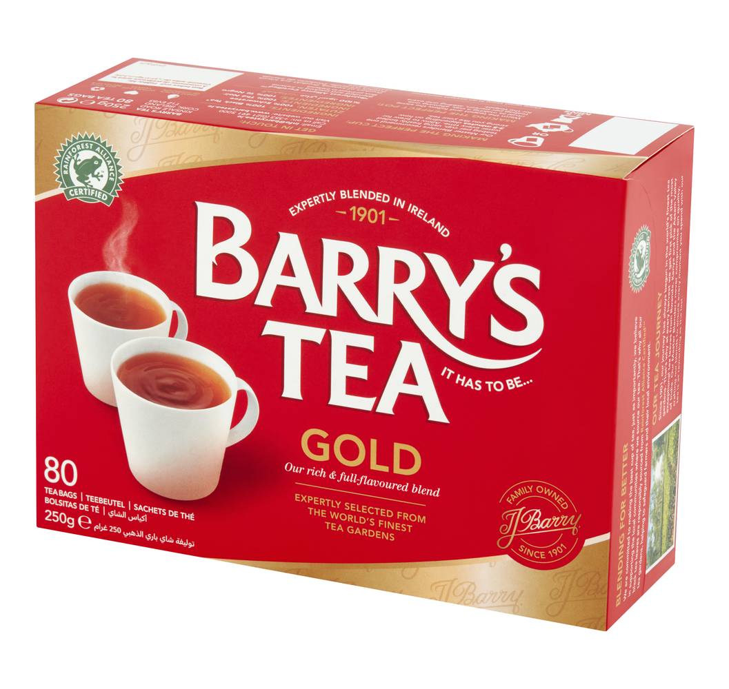 Barry's Tea Gold Blend Tea Bags (250g, 80 pack)