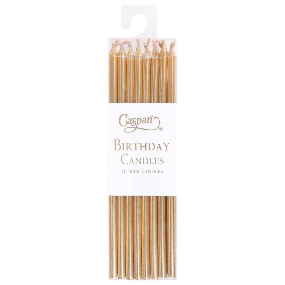 Caspari Slim Gold Birthday Candles