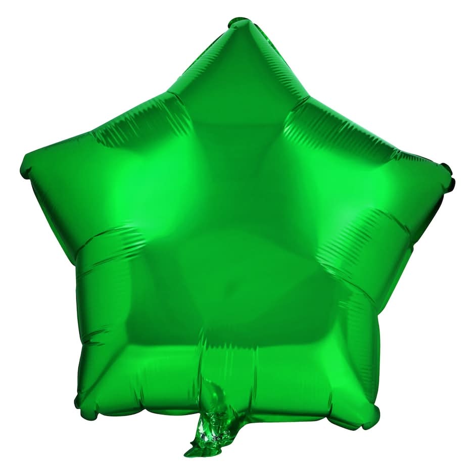 Star-Shaped Foil Balloon, 18 in, Green