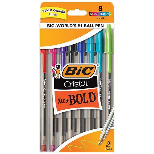 BIC Cristal Xtra Bold Ballpoint Pens - 8.0 ea