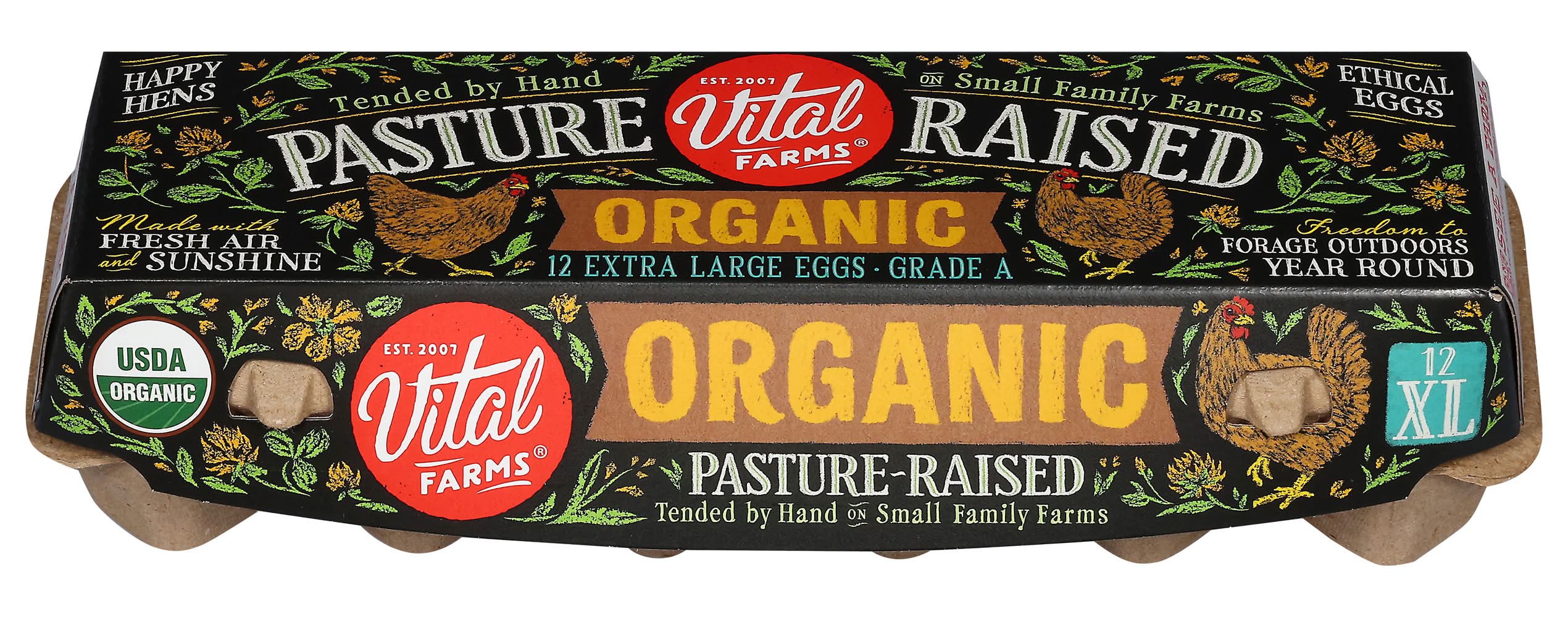 Vital Farms Organic Pasture Raised Grade a Eggs, XL (27 oz, 12 ct)