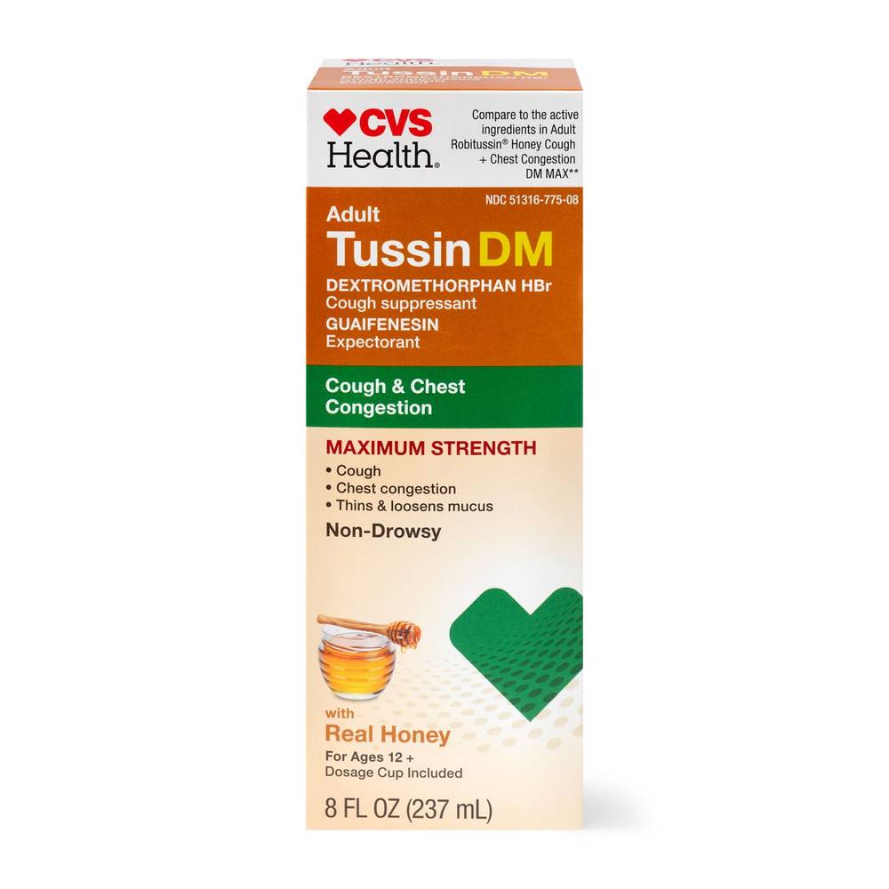 CVS Health Cough & Chest Congestion Rle Dm Honey Liquid 12+age (8 fl oz)