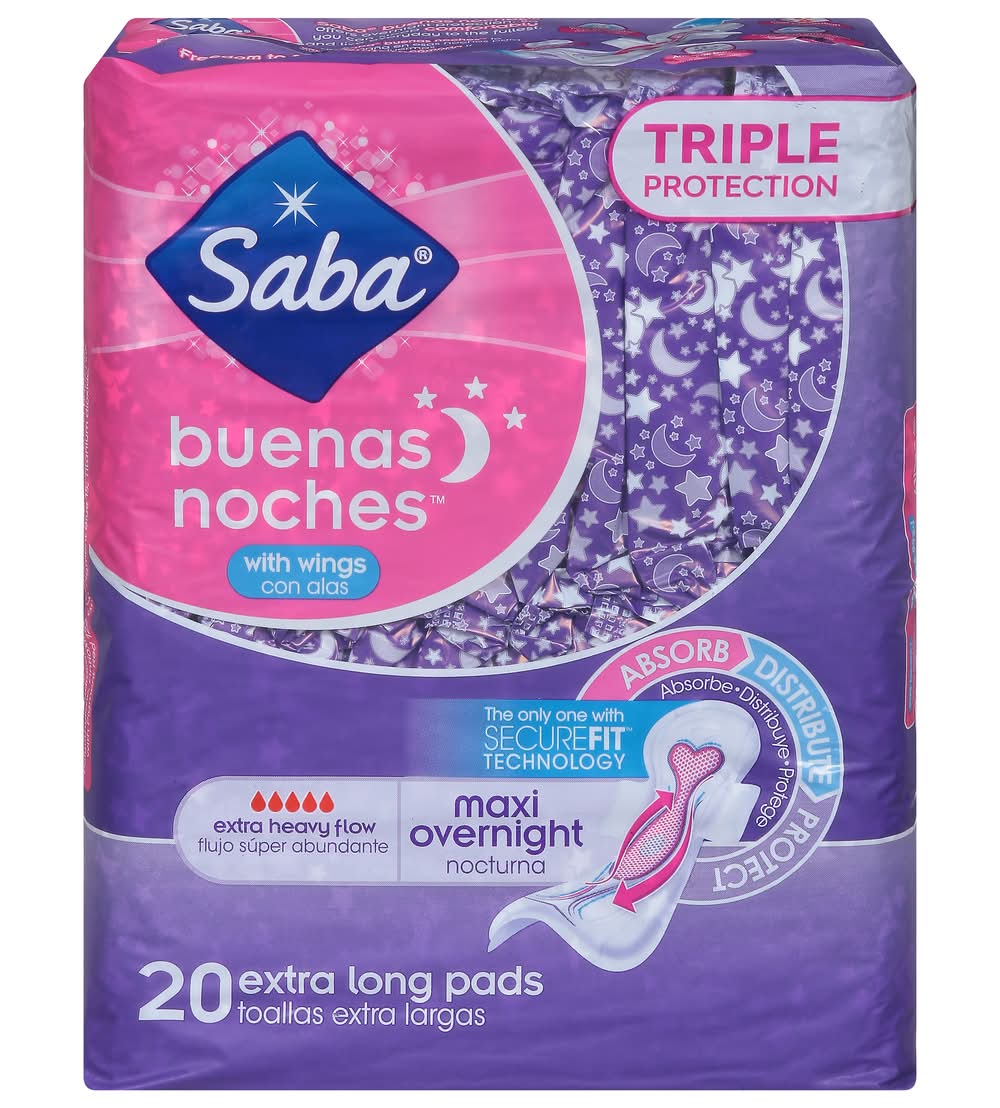 Saba Buenas Noches Xl Pads With Wings (1.1 oz)