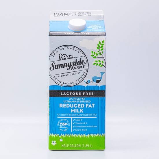 Sunnyside Farms Lactose Free Reduced Fat Milk (1.89 L)