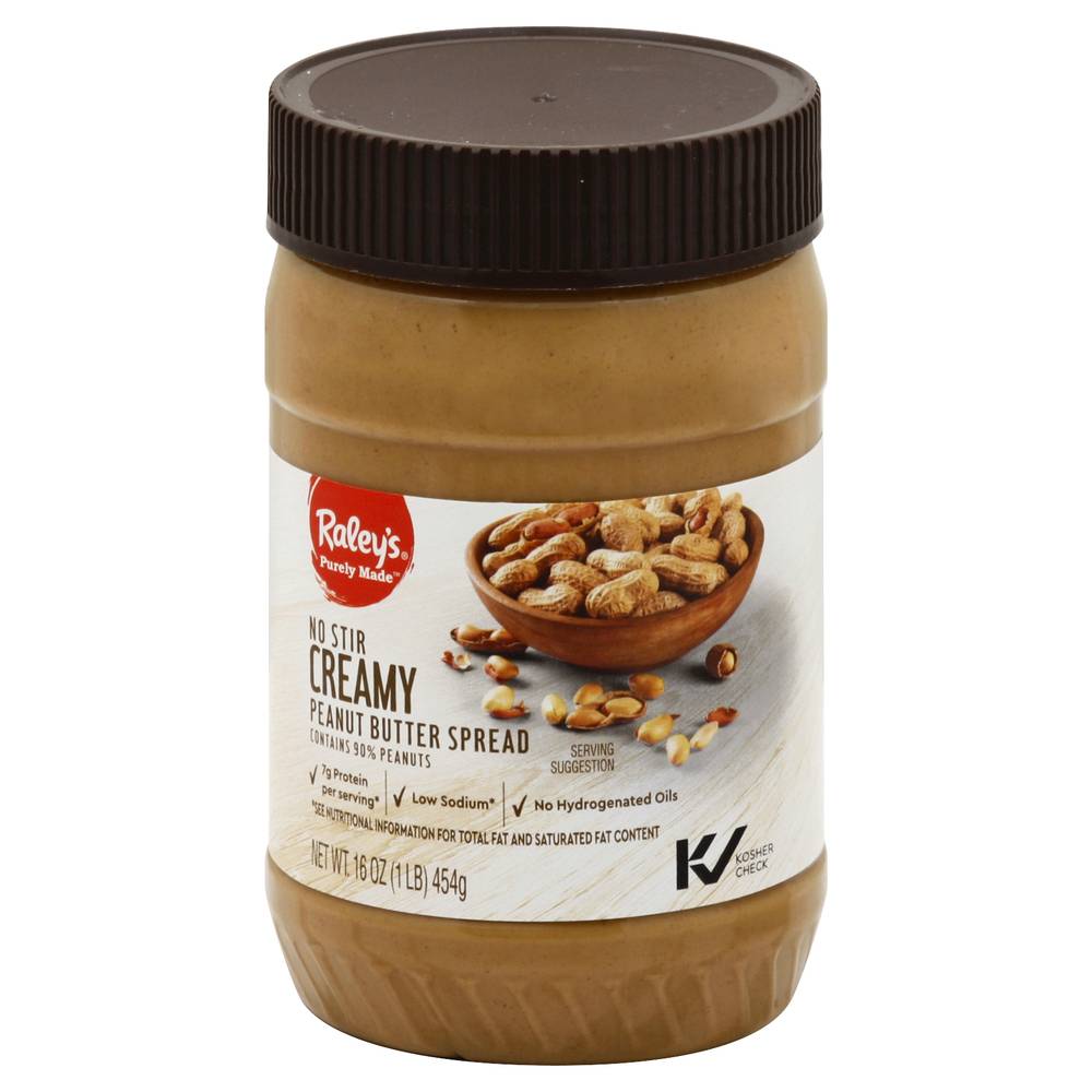 Raley'S Purely Made, No Stir Creamy Peanut Butter 16 Oz