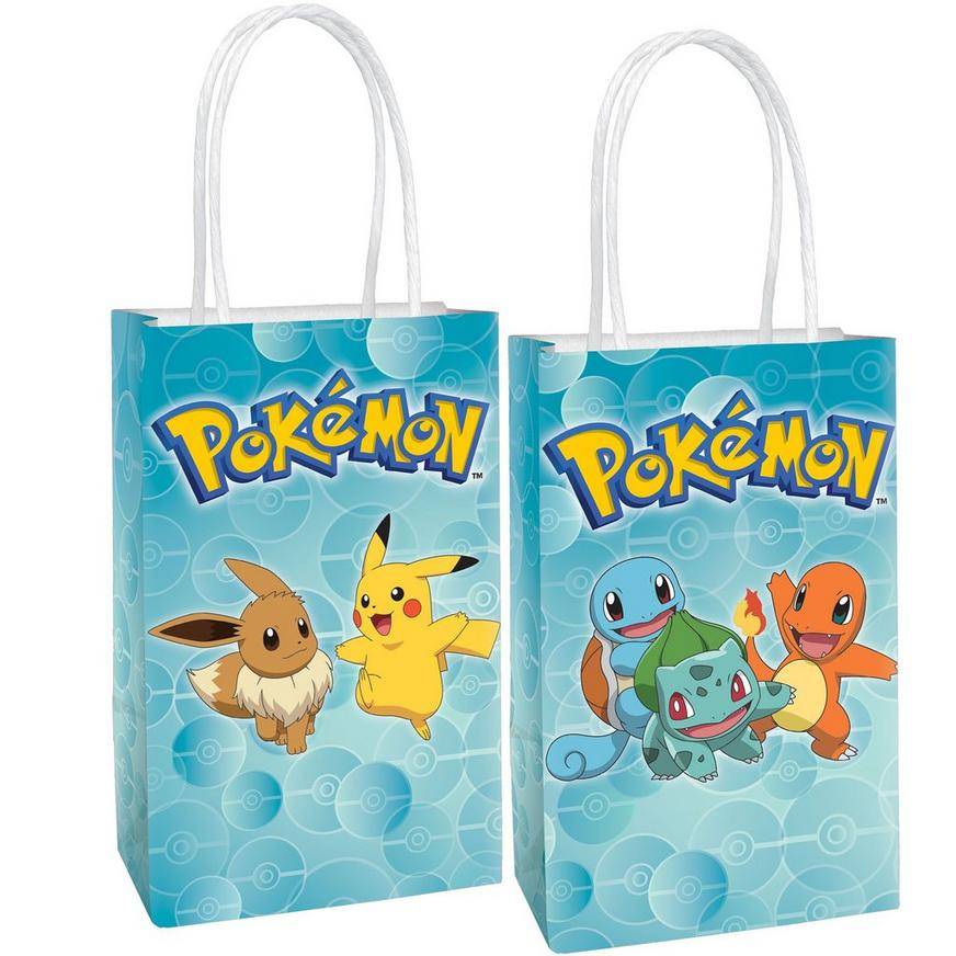 Pokemon Paper Favor Bags, 5.25in x 8.25in, 8ct