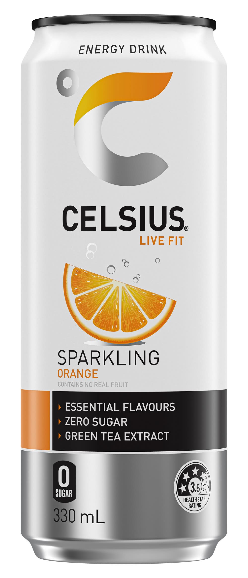 Celsius Sparkling Energy Drink, Orange (330mL)