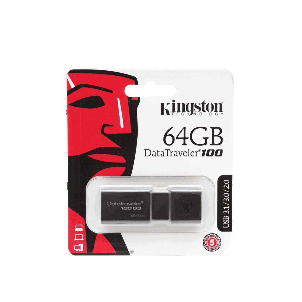 Kingston memoria usb negro 64gb (blister 1 pieza)