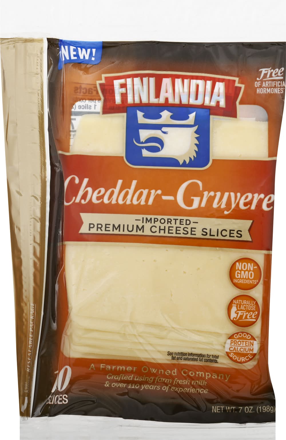 Finlandia Premium Cheddar-Gruyere Cheese Slices (7 oz)