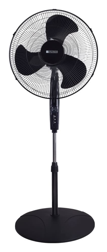 Utilitech Indoor Oscillating Pedestal Fan With Remote, 18 in, Black