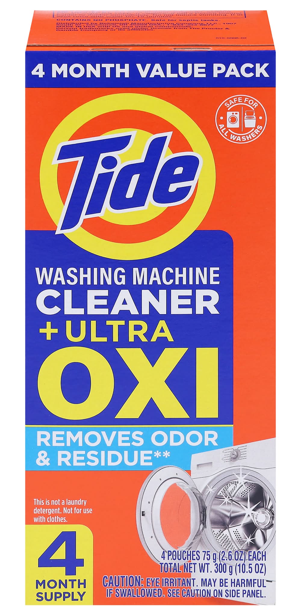 Tide Washing Machine Cleaner Enhanced With Oxi Value pack (2.6 oz, 4 ct)