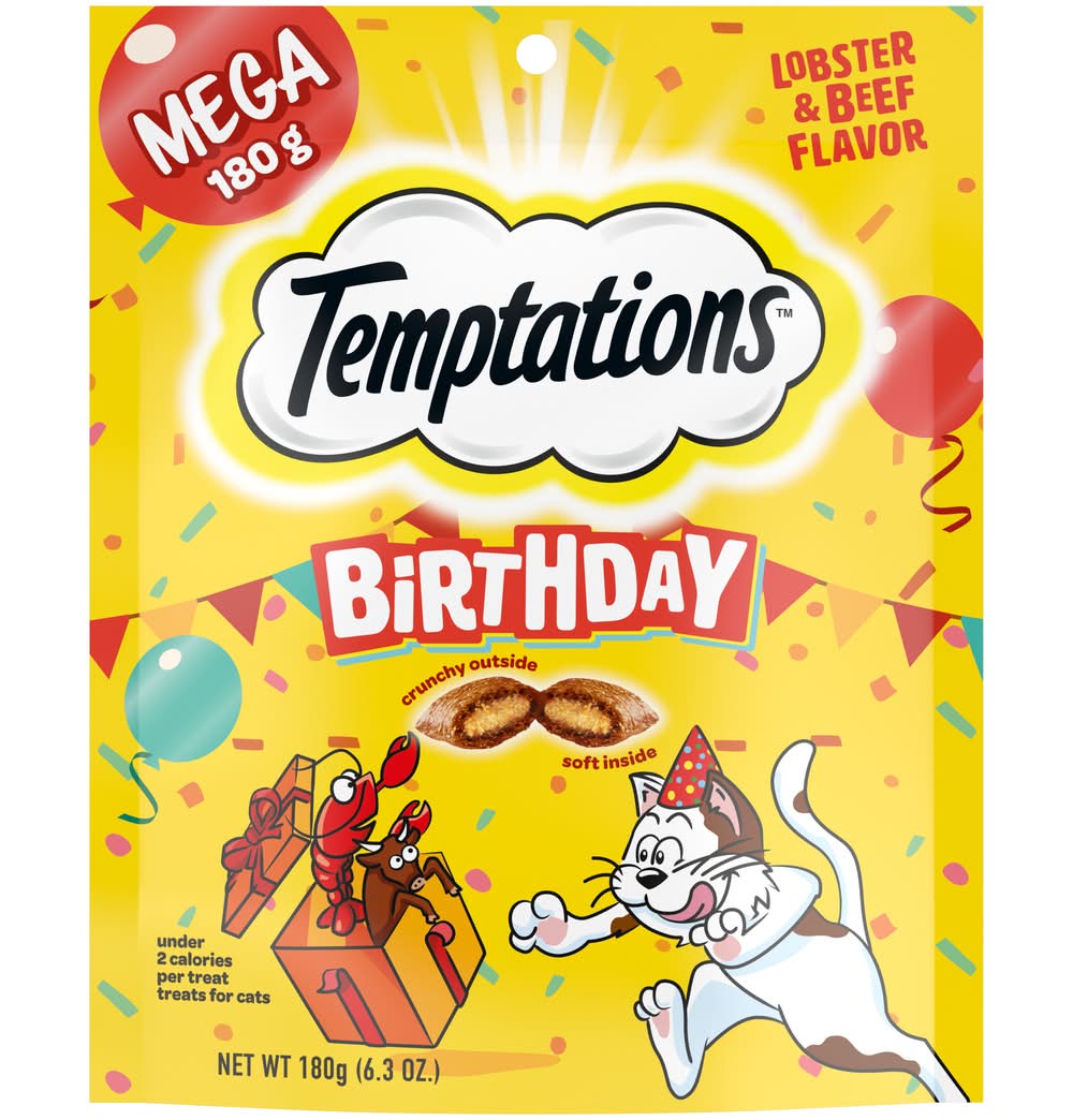 Temptations Birthday Cat Treats Flavor, Lobster and Beef (6.3 oz)