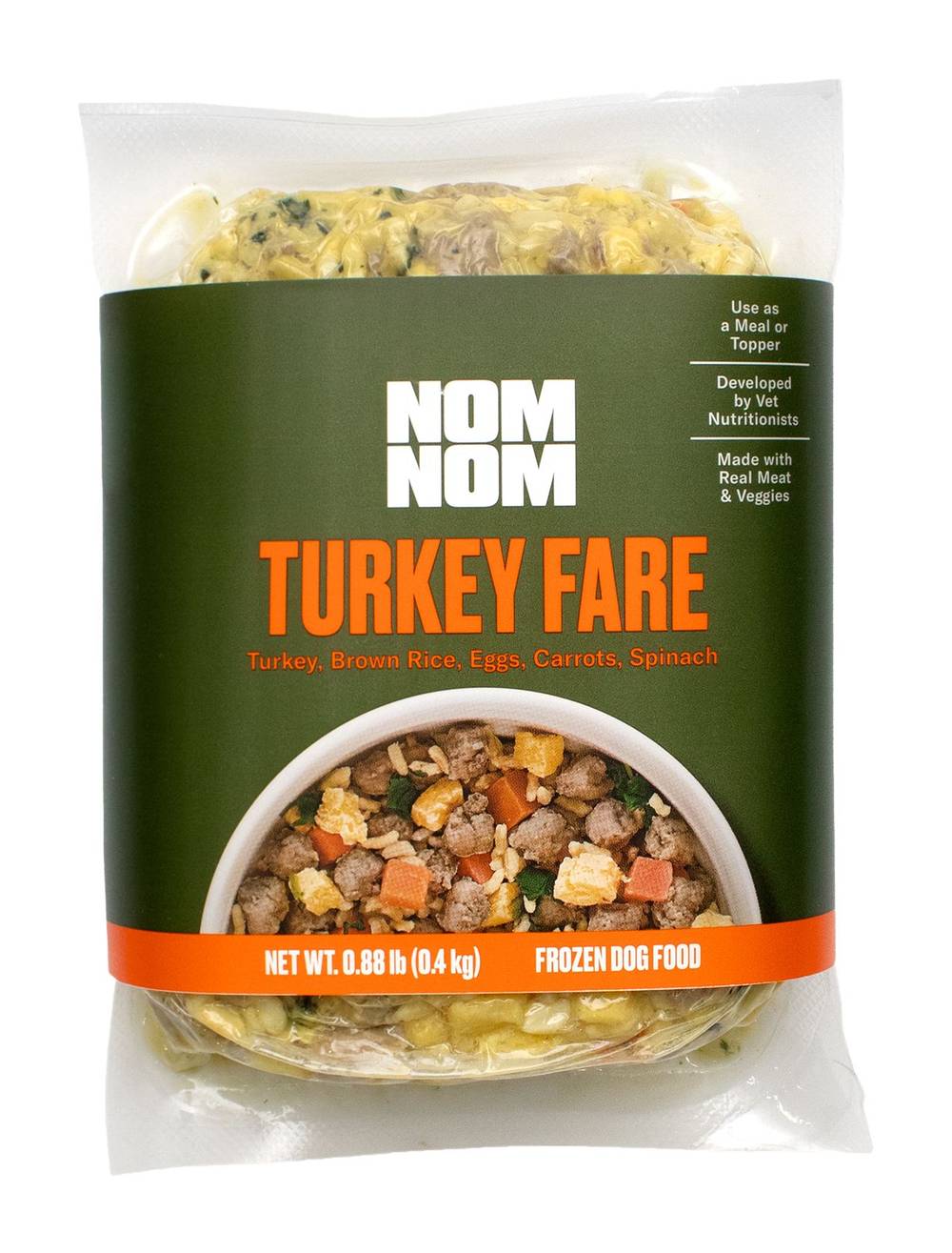 NOM NOM Turkey Fare Frozen Dog Food (0.88 lbs)