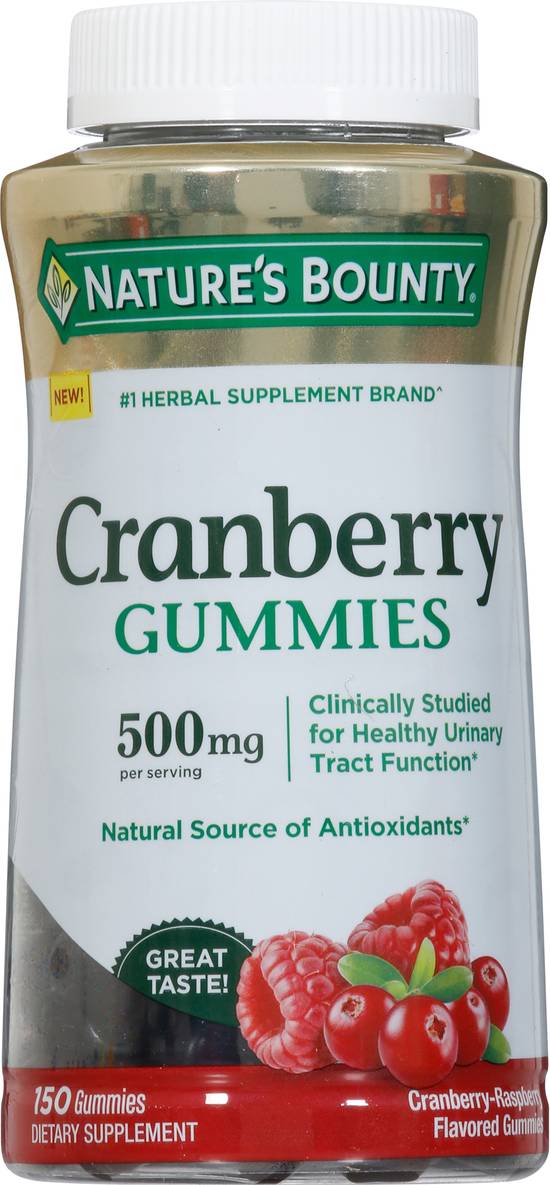 Nature’s Bounty 500 mg Gummies (cranberry-raspberry)