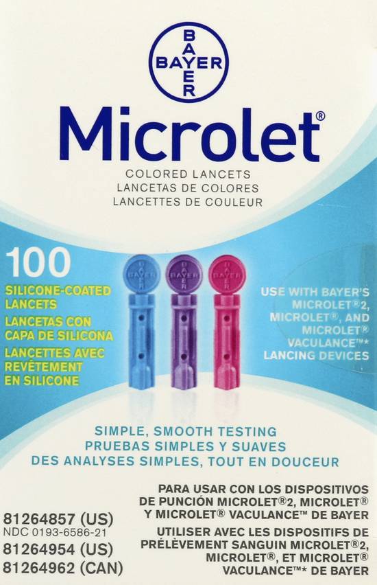 Microlet Blood Testing Colored Lancets (100 ct)
