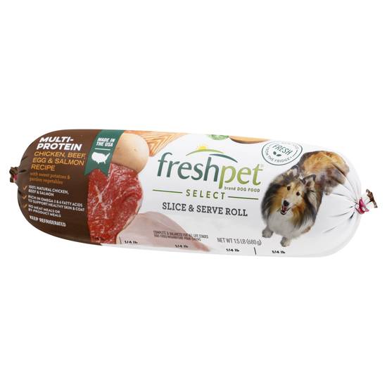 Freshpet Multi-Protein Chicken Beef Egg & Salmon Recipe Dog Food