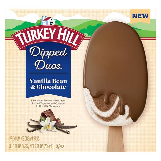 Turkey Hill Vanilla Bean & Chocolate Dipped Duos Ice Cream Bars (3ct)