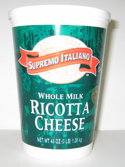 Supremo Italiano - Whole Milk Ricotta Cheese - 3 lbs (6 Units per Case)
