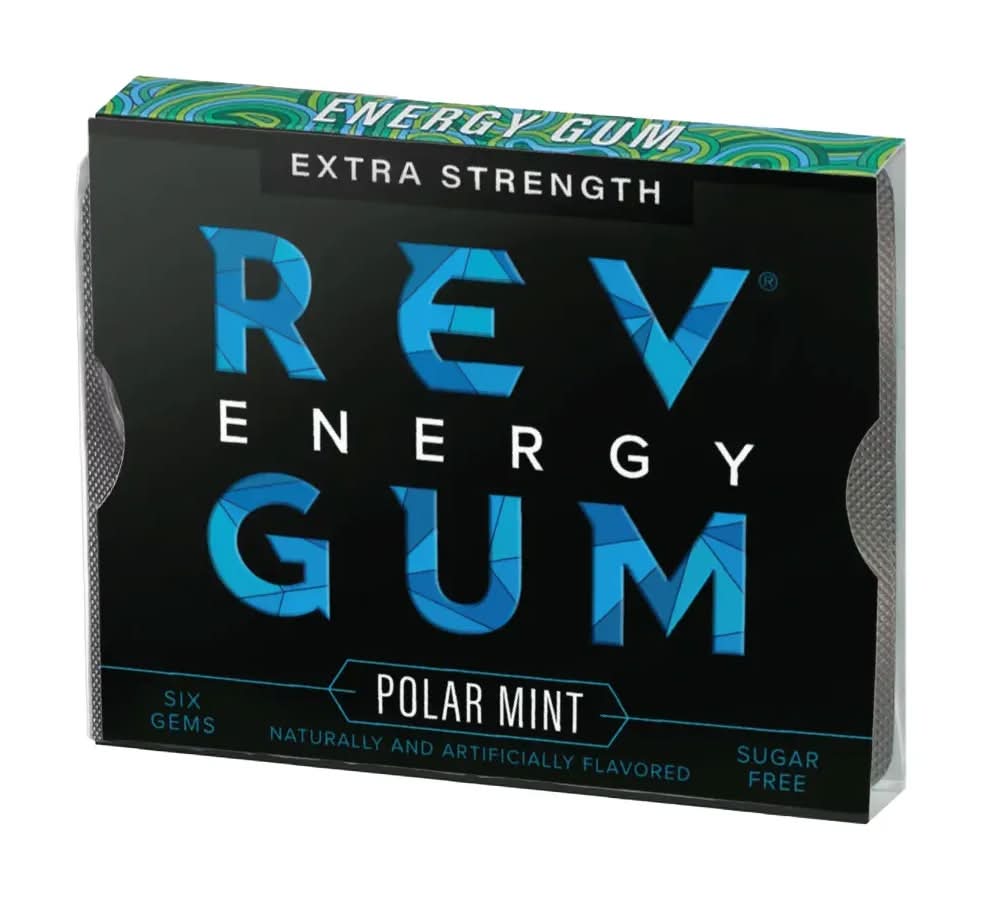 Rev Energy Gum Extra Strength Polar Mint