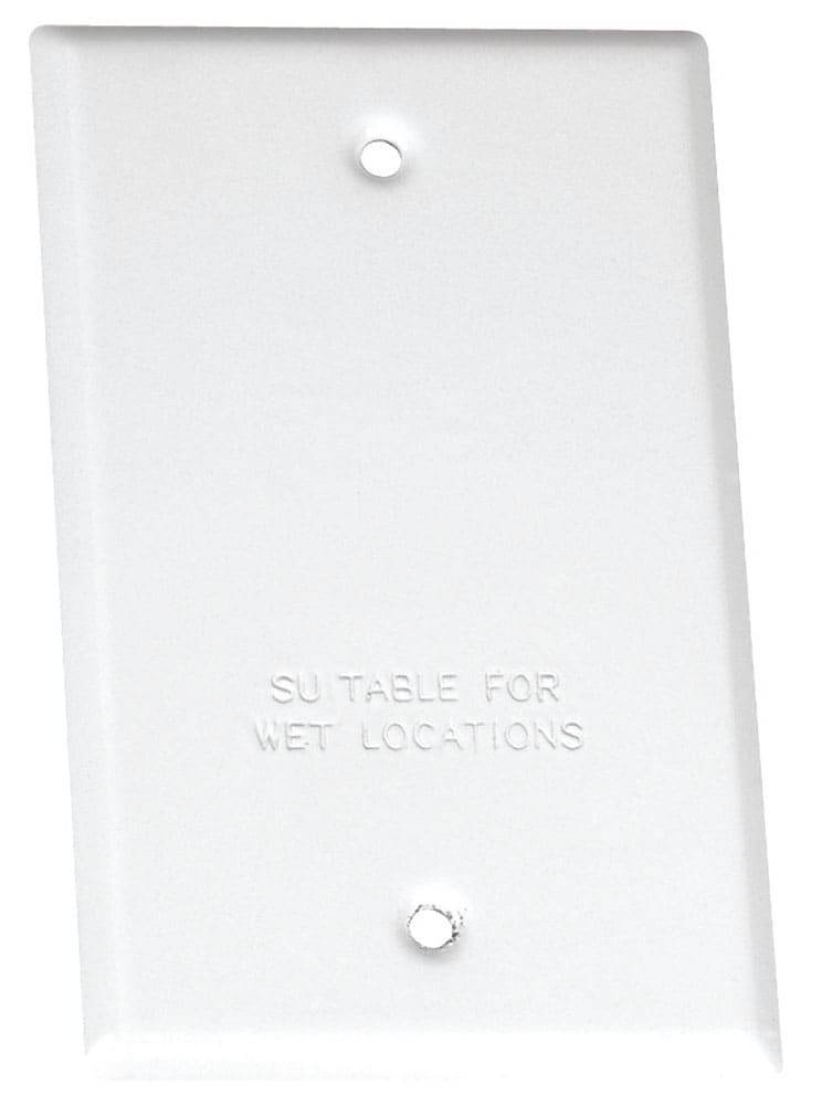 Sigma Engineered Solutions 1-Gang Rectangle White Metal Weatherproof Electrical Box Cover | 14240WH