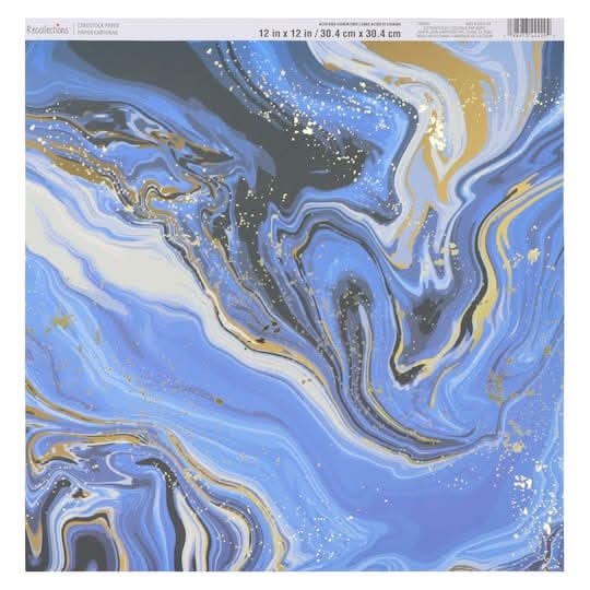 12" X 12" Blue Marble Cardstock Paper By Recollections