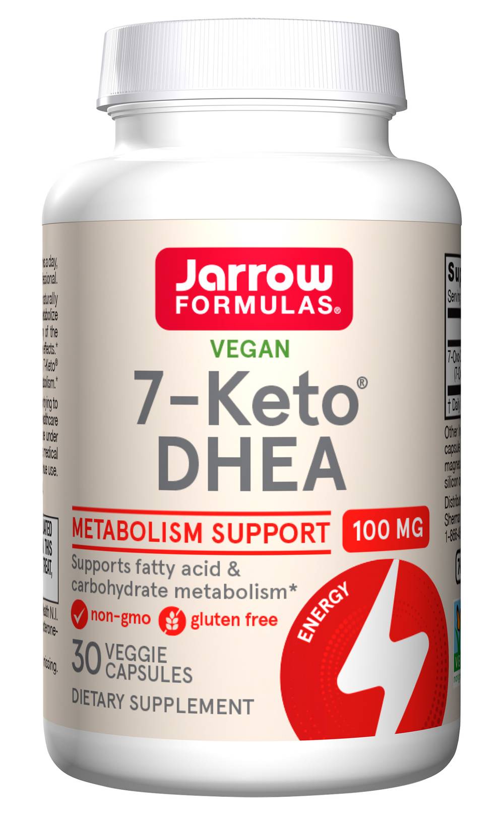 Jarrow Formulas 7-Keto Dhea 100 mg Dietary Supplement Veggie Capsules (30 ct)