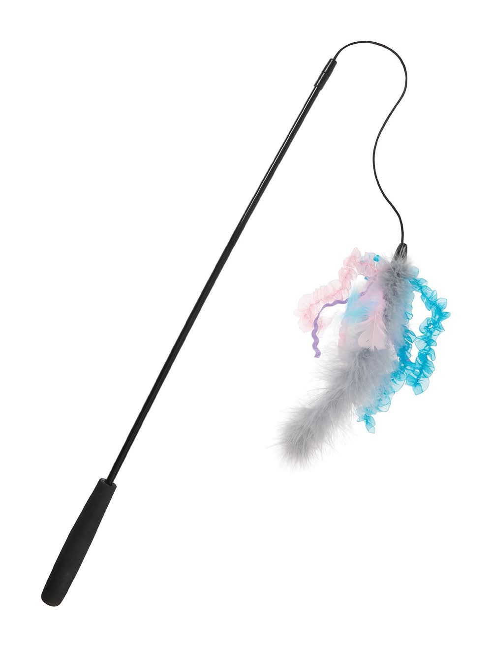Whisker City®Teaser With Ribbons and Feathers Cat Toys (Color: Multi Color)