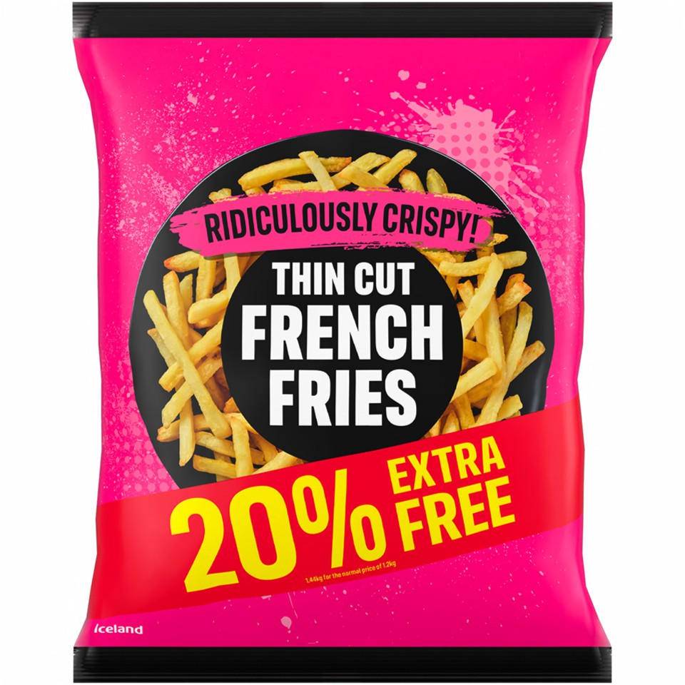 Iceland 20% Extra Free 1.44kg Ridiculously Crispy Thin Cut F