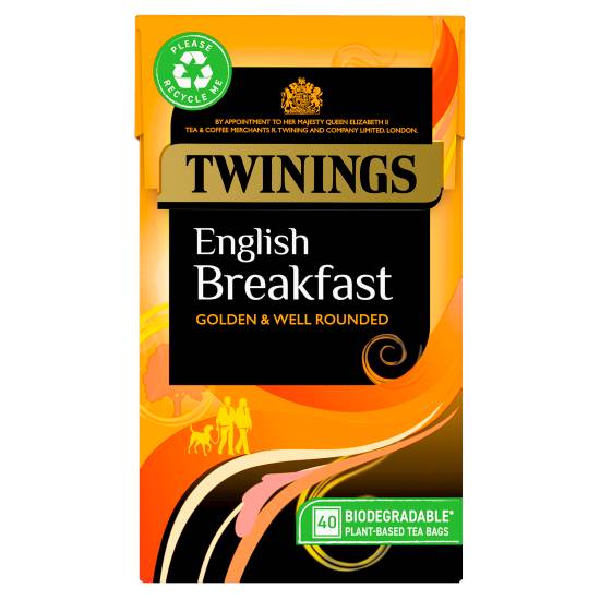 Twinings English Breakfast 40 Plant-Based Tea Bags 100g