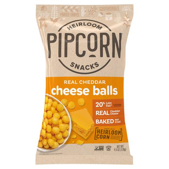 Pipcorn Heirloom Cheddar Cheese Balls