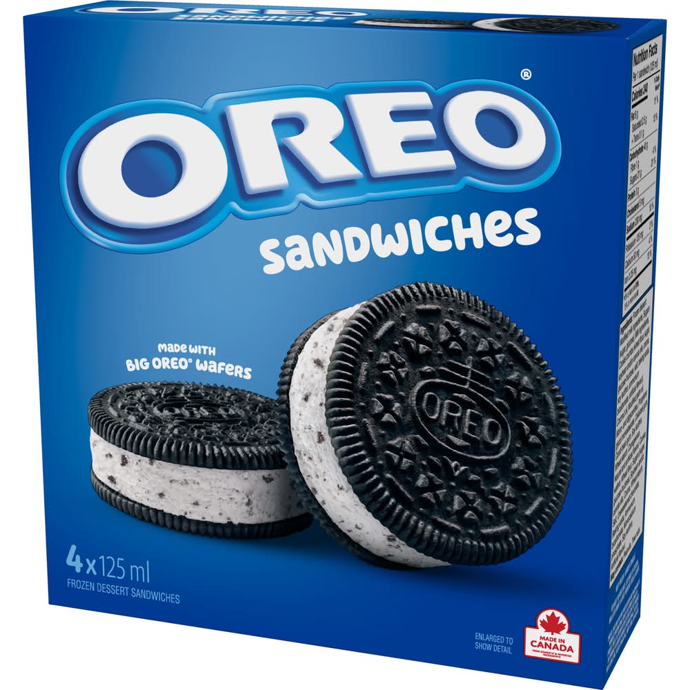 Oreo sandwichs desserts glacés - frozen dessert sandwiches (4 pièces)