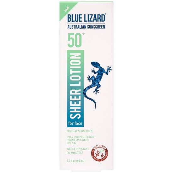 Blue Lizard Sheer Face Mineral Sunscreen Lotion - SPF 50, 1.7 fl oz