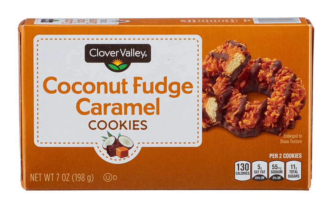 Clover Valley Coconut Fudge And Caramel Cookies 7 Oz