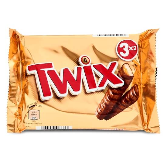Barritas de chocolate y galleta rellena de caramelo Twix bolsa 150 g
